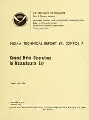 Tapa de Current meter observations in Massachusetts Bay