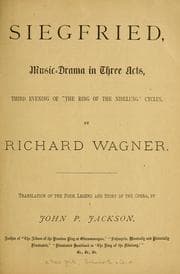 Tapa de Siegfried, music-drama in three acts, third evening of "The ring of the Nibelung" cyclus