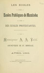 Tapa de Les écoles dites écoles publiques de Manitoba sont des écoles protestantes
