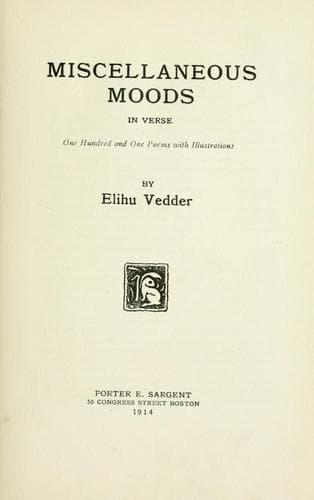 Tapa de Miscellaneous moods in verse