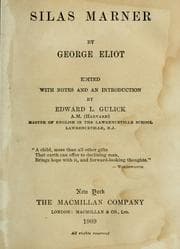 Tapa de Silas Marner / by George Eliot ; edited with notes and an introduction by Edward L. Gulick