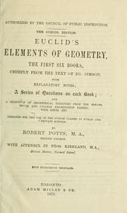 Tapa de Euclid's Elements of Geometry: the first six books, chiefly from the text of Dr. Simson, with explanatory notes, a series of questions on each book, and a selection of geometrical exercises