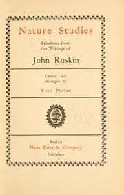 Tapa de Nature studies; selections from the writings of John Ruskin