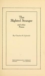 Tapa de The slighted stranger, and other poems