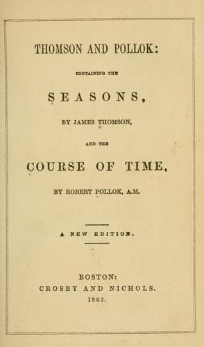 Tapa de Thomson and Pollok: containing The seasons