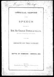 Tapa de Official report of the speech delivered by Hon. Sir Charles Tupper, K. C.M.G., C.B., minister of railways and canals