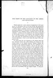 Tapa de The party of the Loyalists in the American Revolution