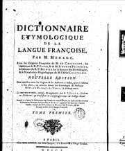 Tapa de Dictionnaire étymologique de la langue françoise