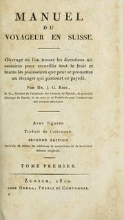Tapa de Manuel du voyageur en Suisse