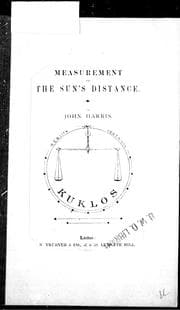 Tapa de Measurement of the sun's distance