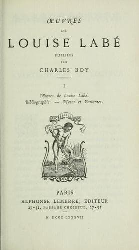 Tapa de uvres de Louise Labé
