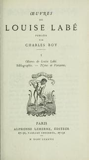 Tapa de uvres de Louise Labé