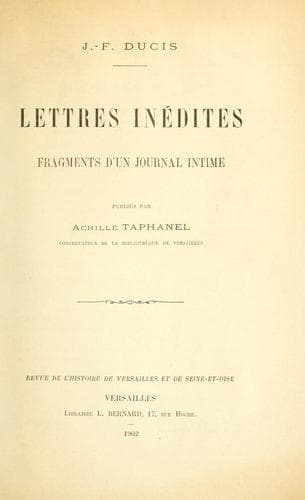 Tapa de Lettres inédites