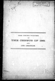 Tapa de The third volume of the census of 1881 and its critics