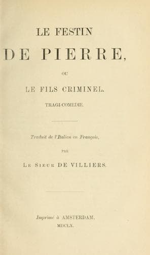 Tapa de La Festin de Pierre