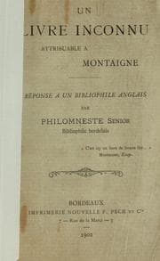 Tapa de Un livre inconnu attribuable à Montaigne