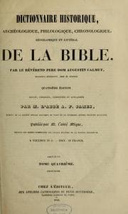 Tapa de Dictionnaire historique, archéologique, philologique, chronologique, géographique et littéral de la Bible