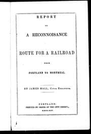 Tapa de Report of a reconnoisance of a route for a railroad from Portland to Montreal