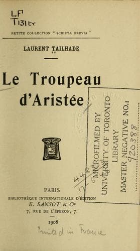 Tapa de Le troupeau d'Aristée