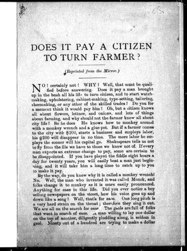 Tapa de Does it pay a citizen to turn farmer?