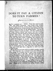 Tapa de Does it pay a citizen to turn farmer?
