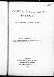 Tapa de Comte, Mill, and Spencer: an outline of philosophy