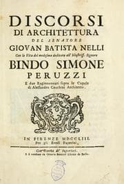 Tapa de Discorsi di architettura del senatore Giovan Batista Nelli