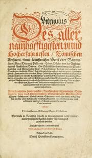 Tapa de Vitruuius, des aller namhafftigisten vnnd hocherfahrnesten, römischen Architecti, vnnd kunstreichen Werck oder Bawmeisters, Marci Vitruuij Pollionis, zehen Bücher von der Architectur vnd künstlichem Bawen ...