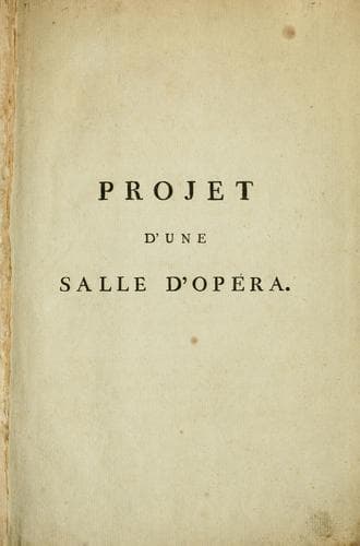 Tapa de Projet d'une salle d'opéra