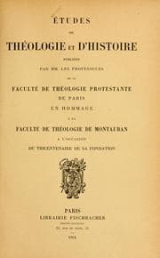 Tapa de Etudes de théologie et d'histoire