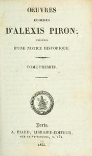 Tapa de uvres choisies d'Alexis Piron