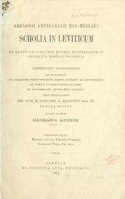 Tapa de Scholia in Leviticum ex quattuor codicibus Horrei mysteriorum in Germania asservatis