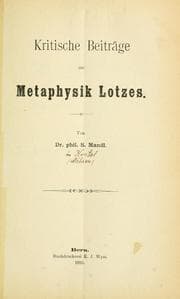 Tapa de Kritische Beiträge zur Metaphysik Lotzes