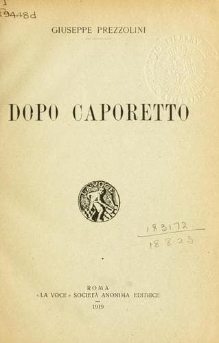 Tapa de Dopo Caporetto
