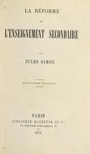 Tapa de La reforme de l'enseignement  secondaire. --