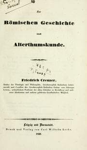 Tapa de Zur römischen Geschichte und Alterthumskunde