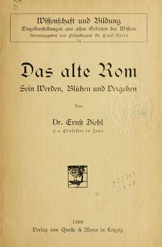 Tapa de Das alte Rom