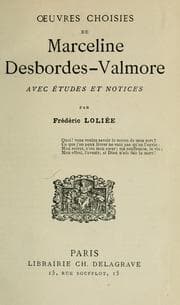 Tapa de uvres choisies de Marceline Desbordes-Valmore