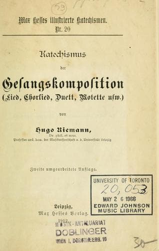 Tapa de Katechismus der Gesangskomposition