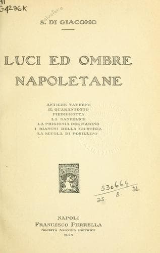 Tapa de Luci ed ombre napoletane.