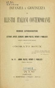 Tapa de Memorie giovanili autobiografiche di letterati, artisti, scienziati, uomini politici, patrioti e pubblicisti
