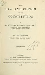 Tapa de The law and custom of the constitution