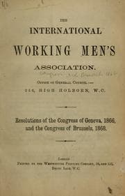 Tapa de Resolutions of the Congress of Geneva, 1866, and the Congress of Brussels, 1868