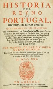 Tapa de Historia del reyno de Portugal