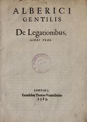Tapa de Alberici Gentilis De legationibus, libri tres