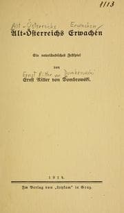 Tapa de Alt-Österreichs Erwachen