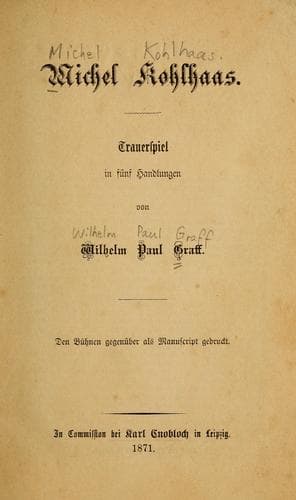 Tapa de Michel Kohlhaas