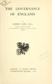 Tapa de The governance of England