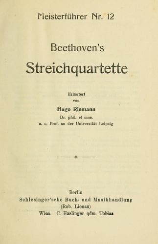 Tapa de Beethoven's Streichquartette