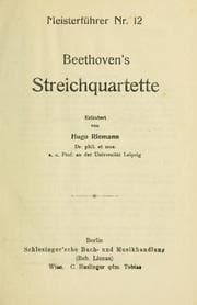 Tapa de Beethoven's Streichquartette